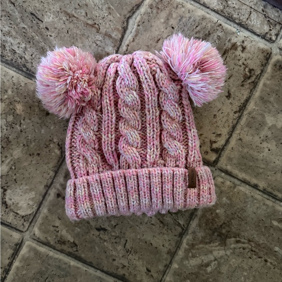 Furtalk Other - Adorable Pink Cable Knit Beanie with Pom-Poms